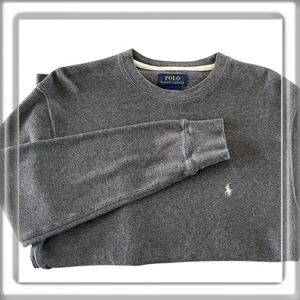 Camisa Polo Ralph Lauren Bordada Poni Tejido Waffle Cuello Redondo Gris Talla Grande - Imagen 1 de 11