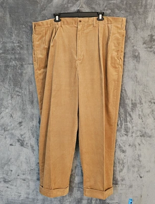 Polo Ralph Lauren Corduroy Pants Mens 44Bx32** Camel Brown Pleated Cuffed Soft - Image 1 of 4