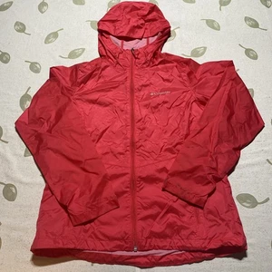 Columbia Lightweight Pink Rain Jacket Windbreaker Woman’s Hoodie Sz Medium.    Z - Picture 1 of 13