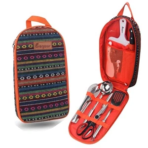 10pcs Backpacking Camping Cookware Kitchen Utensil BBQ Organizer Travel Mess ... - Picture 1 of 7