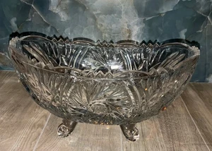 STUNNING FOOTED VINTAGE CRYSTAL DISH – GALAXY BY ANNA HÜTTE - Picture 1 of 5