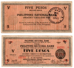 1941 Philippines Province Of Negros 5P WW2 Emergency S626 C/S Talisayan, Neg. OR - Picture 1 of 5