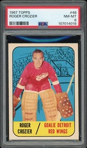 1967-68 Topps #48 Roger Crozier PSA 8 GH01 Detroit Red Wings - Picture 1 of 2