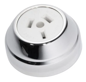 Tradco 5778CP Federation Socket Polished Chrome White - Picture 1 of 1