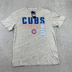 NWT Chicago Cubs T-Shirt Men's Large Heather Grey MLB Short Sleeve Pullover - Picture 1 of 11