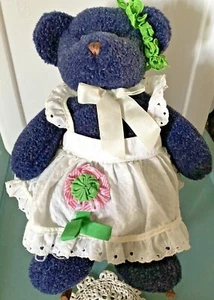De colección SESIL CO OSO DE PELUCHE AZUL NIÑA SUAVE 14" OSO en balancín de mimbre - Imagen 1 de 6