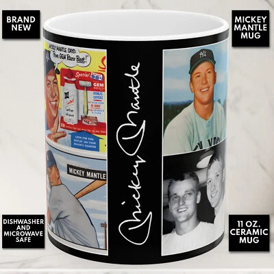 Микки Мэнтл, НОВАЯ кружка 11 унций, бейсбольные сувениры MLB, спортивный кубок NY Yankees - Изображение 1 из 4