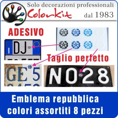 COLORKIT Stemma repubblica STELLA per restauro targa auto e moto d'epoca vespa-001516