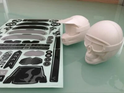 1/10 RC Crawler Doll Driver Helmet For tamiya 57405 T3-01 Motorcycle 2pcs White - Image 1 of 3