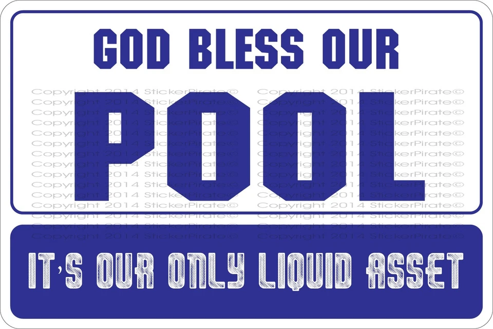 *Aluminio* Letrero de novedad de metal de 8"x12" God Bless Our Pool NS 352 Foto 1 de 1