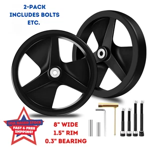 2Pcs 8" Replacement Wheels for Walkers Wheelchair Anti-Slip PU Tires Wheel - Picture 1 of 12