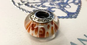 PANDORA | ENCANTO NARANJA PITHON MURANO 🙂 NUEVO 790944 RETIRADO RARO SERPIENTE DE VIDRIO 925 - Imagen 1 de 8