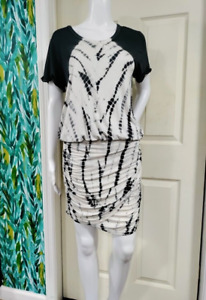 NWT Young Fabolous and Broke Black and White Tye Die Summer Dress S