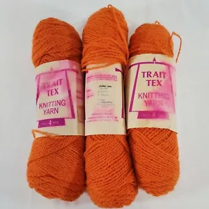 Menge 3 Vintage 60er 70er Jahre Trait Tex orange Garn Menge 23775 4 Unzen Kein neu alter Lagerbestand - Bild 1 von 8
