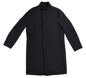 Theory Wool Blend Button Front Belvin Micro Checker Long Length Men's Coat L NWT - Picture 1 of 4