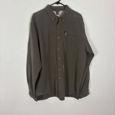 The North Face Brown Modal Collared Button Down Shirt Men's Size Large - Image 1 of 4