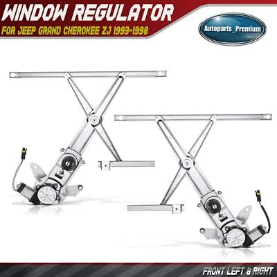 2x Power Window Regulator  w/ Motor for Jeep Grand Cherokee ZJ Front Left &Right - Image 1 of 4