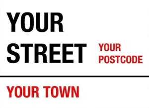 Personalised Metal Sign Custom Street Postcode Town Home Road Address Printed  - Picture 1 of 9