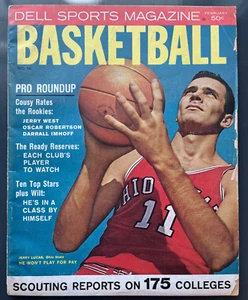 1961 DELL BASKETBALL MAGAZINE OHIO STATE JERRY LUCAS & MICKEY MANTLE COVER #1 - Picture 1 of 8