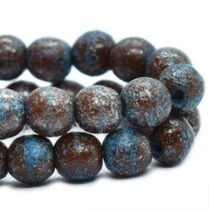 4 mm, acabado chocolate y azul Pacífico/mercurio/grabado, 25 Druk redondos, (duk60) - Imagen 1 de 1