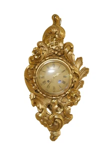 vintage gilded wall clock rococo mechanical Wasterstrand Toreboda Swedish - Picture 1 of 18