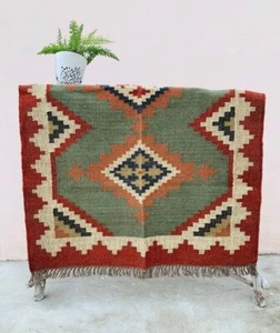 Wool Rug Kilim Antique Handmade Rug Jute Living Room Runner Rectangle Rug Carpet - Picture 1 of 10