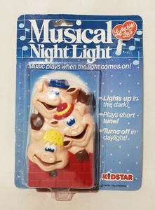 Vintage 1987 KIDSTAR Musical Night Light Lullabye Luv Three Little Pigs 5" x 3" - Picture 1 of 7