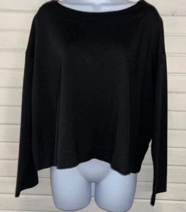 Top túnica Bryn Walker talla XS negro ponte tejido botón trasero L/S cuello barco usado en excelente estado - Imagen 1 de 14