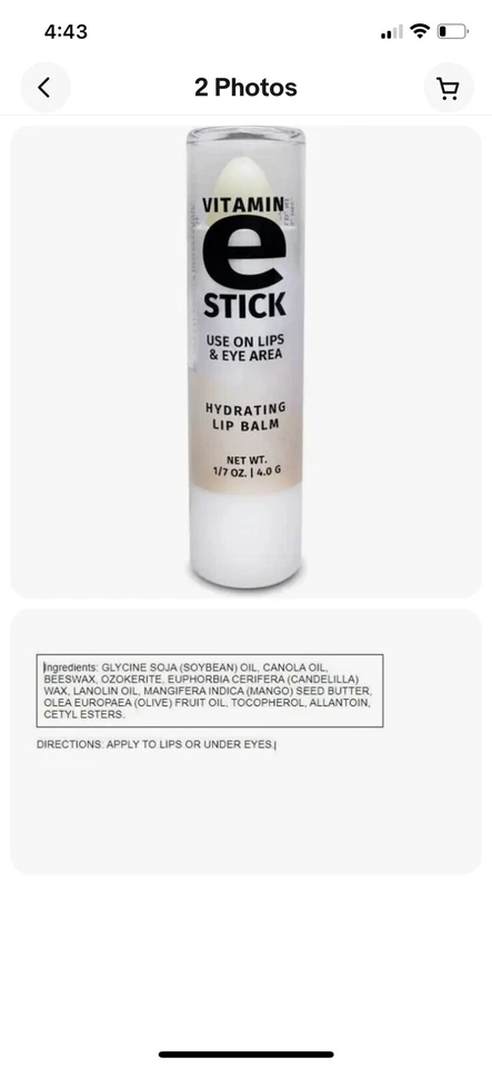 Bastão de vitamina E Reviva Labs 0,14 oz bastão (S) - Imagem 1 de 1