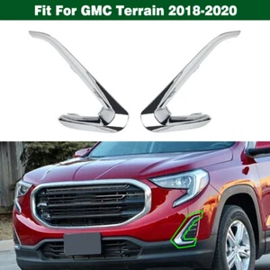 Pair Front Bumper Fog Light Chrome Cover Trim Molding For GMC Terrain 2018-2020 - Picture 1 of 7