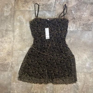 Urban Outfitters Moxie Mesh Minikleid Größe Large Zebrastreifen Neu mit Etikett - Bild 1 von 5