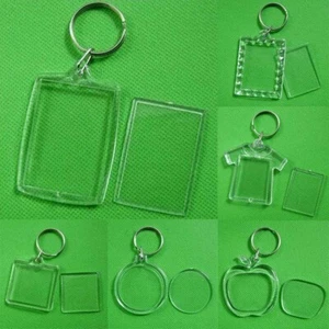 10pc Transparent Acrylic 27x27 Diamond-Shaped Sticker Keychain Photo Empty Shell - Picture 1 of 23