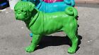 Mops Stehend Lebensgroß Figur Tierfigur Hund Skulptur Gartenfigur Groß Grün 2