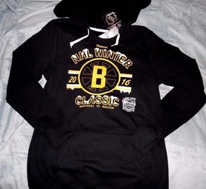 BOSTON BRUINS "REEBOK FLEECE SNOW PUFF" WC 2016 HOODED SWEATSHIRT WOMEN'S MEDIUM - Picture 1 of 4