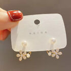 Korean Rhinestones Earrings Women Gold Flower Ear Studs Party Wedding Jewelry