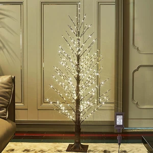 Hairui Lighted Brown Alpine Tree with 450L Warm White Fairy Lights 4FT, Brown Tw - Picture 1 of 12
