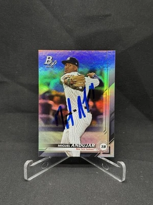 Miguel Andujar Autograph Signed Topps Bowman Platinum 2019 #99 Yankees - Image 1 of 2