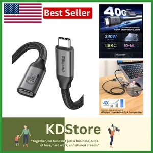 UltraSpeed 5ft USB C Extension Cable – 40Gbps, 240W Fast Charging & 8K/4K Video - Picture 1 of 10