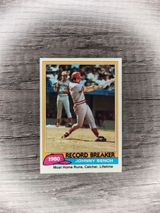 1981 Topps - Record Breaker Johnny Bench #201 - Picture 1 of 2