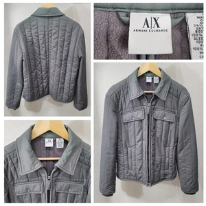 Armani Exchange AX Stepp Feldjacke Herren Small grau grün durchgehender Reißverschluss gefüttert - Bild 1 von 22
