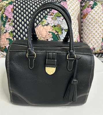 Ralph Lauren Cuero Negro Barril/Cartera Bolso de Mano Cartera Bolso de Médico - Nuevo sin Etiquetas Foto 1 de 4