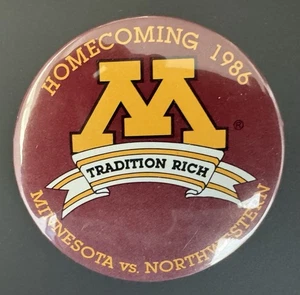 Vintage 1986 University Of Minnesota Gophers Homecoming 2 1/4" Pin Button - Bild 1 von 2