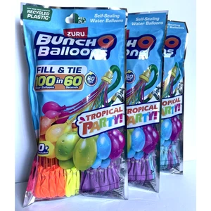 3 Packs Water Balloons Zuru Bunch O Self-Sealing Water Balloons 300 Total - Picture 1 of 5