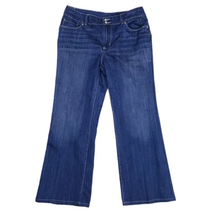 Seven7 Bootcut Jeans Size 14 Dark Blue Retro Minimalism Western Denim - Picture 1 of 11