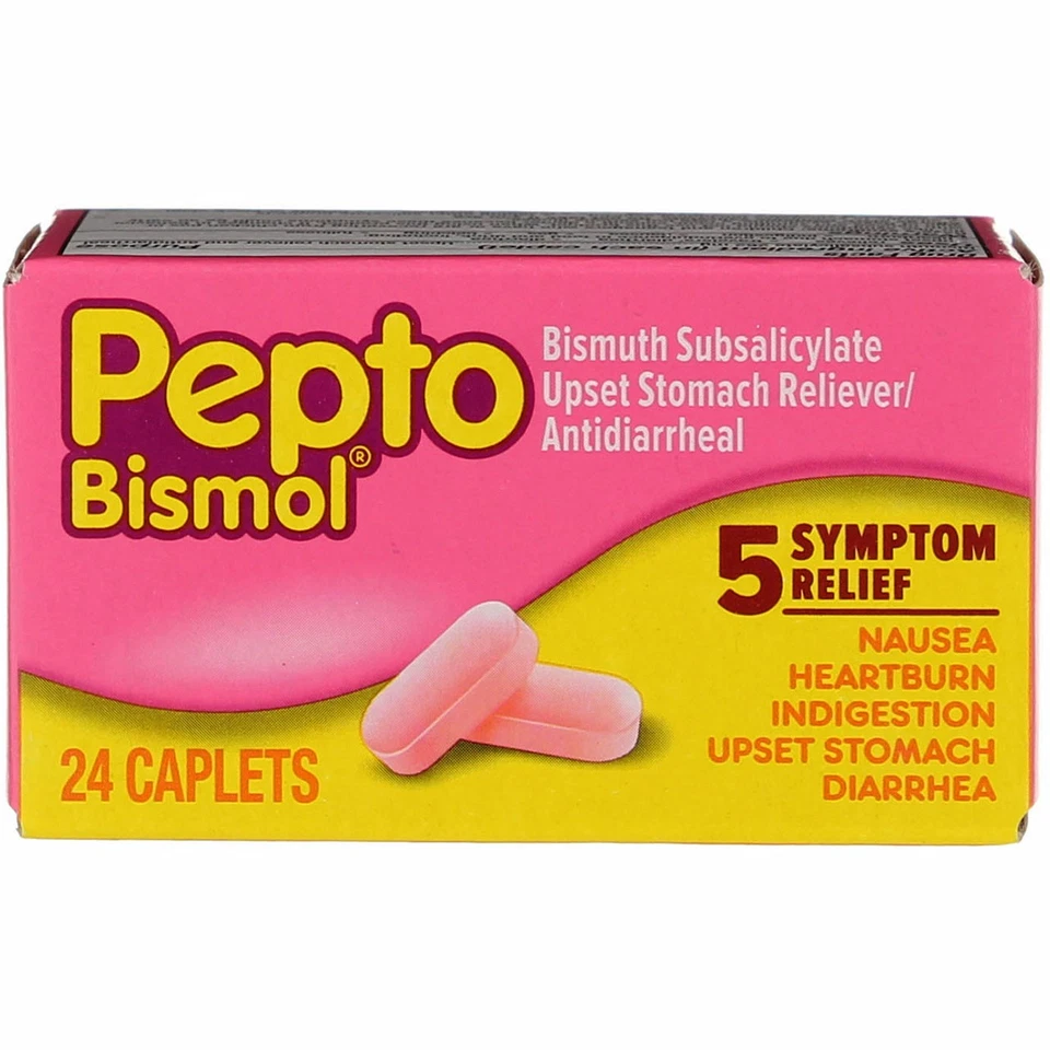 Pepto-Bismol Original 5 Symptom Digestive Relief Caplets 24 EA