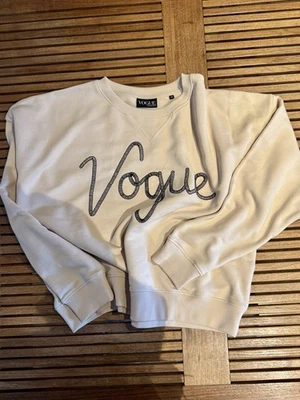 VOGUE Cropped Sweatshirt Ecru mit Logo-Stickerei - XL - Ausverkauft - Bild 1 von 4