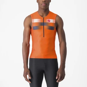 Top Castelli Free Tri 2 sin mangas-naranja brillante/azul belga-blanco-M - Imagen 1 de 1