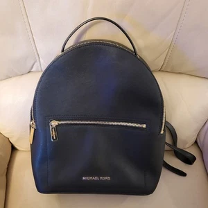 Michael Kors Black Leather Zip Rucksack Backpack - Picture 1 of 5