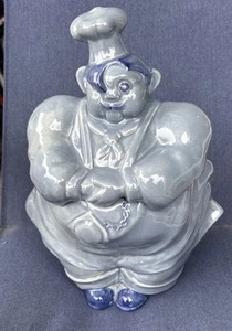 Vintage 1930s-40s Red Wing “Chef Pierre” Cookie Jar Blue Antique Art Pottery USA - Picture 1 of 11