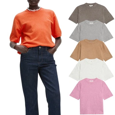 M&S Womens Air Yarn Jumper Crew Neck Regular Fit Pullover Sweatshirt Winter Tops - Image 1 of 4